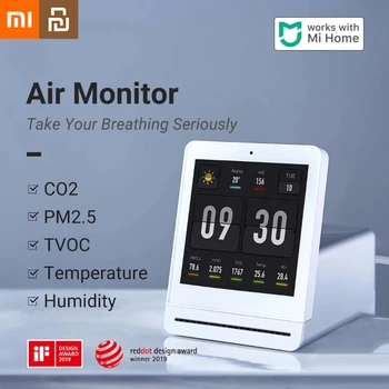 Xiaomi Youpin Zraka Monitor 5 V 1 Kakovost Zraka v Zaprtih prostorih Merilnik Zazna PM2.5 Temperatura CO2 Vlažnost Zraka Senzor na Dotik Delovanje Doma