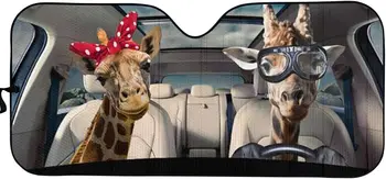 PZZ PLAŽI Nekaj Žirafa Ljubimec Voznike Avto Prednje Vetrobransko steklo Sun Odtenek - Blokira UV Žarki sončnega Mat, Zložljive Auto Prednje Okno