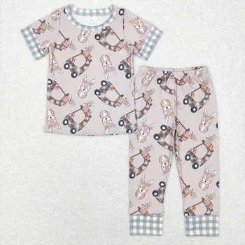 Debelo Otrok Kratkimi Jelena T-shirt Hlače Nightclothes Baby Boy Sleepwear Nastavite Hlače za Malčke Pižamo Obleko
