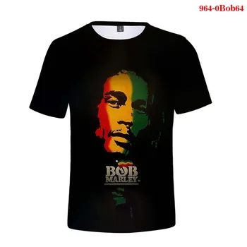 Fshion Bob Marley 3D T Shirt Poletje Nova Športna Majica s kratkimi rokavi Moški Ženske Prevelik Hip Pop Vrhovi Bob Marley Unisex Ulične