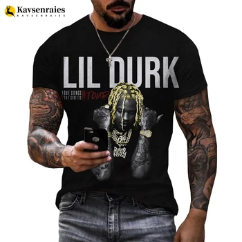Novo Rapper Lil Durk Tiskane 3D T-shirt Moški Ženske Poletje Moda Priložnostne Kratek Rokav Hip Hop Pevka Harajuku Ulične Vrhovi 6XL
