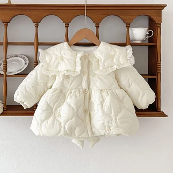 Angoubebe 555C201 2023 Nov Prihod Zime Malčke Baby Dekle Bombaž-Oblazinjena Obleko, Plašč na Debelo