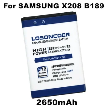 LOSONCOER 2650mAh Baterija Za Samsung C3300K X208 X160 B309 X969 GT-C3520 E1228 GT-E2530 E339 GT-E2330 C5212 B189 AB463446BU