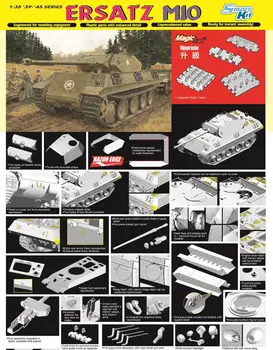 DRAGON 6561 1/35 Panther G/M10 Ersatz Ponaredek Tank Delovanje Greif 1944 w/Magic Skladbe Tank Model Komplet