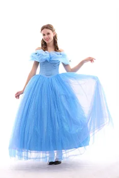 Princesa Obleko Kostum za Odrasle modra princesa Poročno Obleko Obleke Halloween Carnival Rojstni Cosplay Kostum