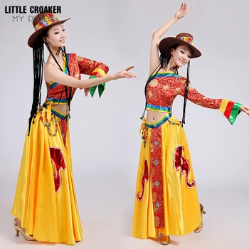 Ženske Tibera Plesne Kostume Otrok Mongolsko Ples Costumed Oblačila Fazi Obrabe Ples Krilo Obleke Kitajski Folk Dance Kostumi