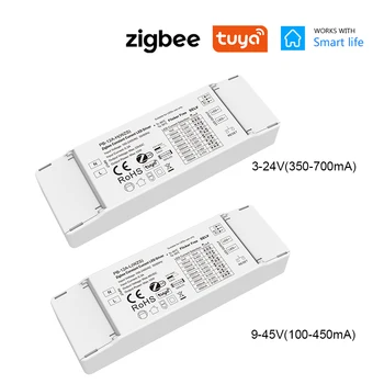 12W Zigbee LED Driver Svetlost prilagodite 3-24V / 9-45V Enotni Barvni Trak Smart Life APLIKACIJO Glasovni Nadzor Zatemniti Za Alexa Google