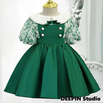 Otroci, Dekleta, Cvetlični Princesa Obleke za Otroka 2024 Nove Elegantne Poročne Obleke Otroci Letnik Žogo Obleki 1-st Rojstni Vestidos