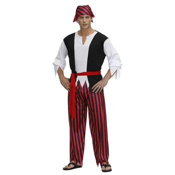 Mens Pirat Noša Odraslih Nastavite Halloween Obleko Gor Cosplay Fancy Kostume