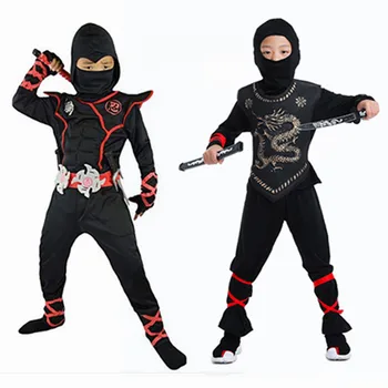 Karneval Purim Otroci Kopalke Ninja Cosplay Otrok Fantje Dekleta Fancy Stranka Obleko Mečevalec Warr Obleko