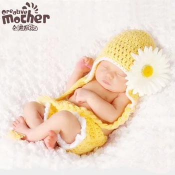 Otroška Fotografija Oblačila Baby Foto Rekviziti Baby Cvet Slog Oblačila Volne Chrysanthemum Oblačila, ki