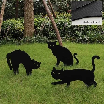 Ustvarjalne Black Cat Vrt Silhueto Deležev Halloween Okrasje Mačka Okraski Dvorišče Prijavite Dvorišče Travnik Strašno Dekor