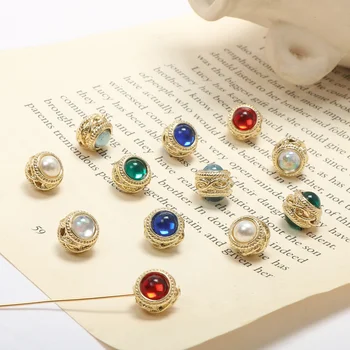 Vintage Baročno fantasy imitacije gem beaded beaded DIY ročno klesan uhan nohtov opremo material