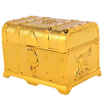 Pirat Zaklad Dekorativni Zaklad Spominek Nakit Polje Plastične Igrače Zaklad Škatle Velikosti Galvanizacijo Zlato