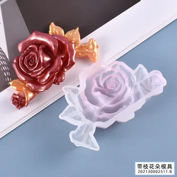 DIY Kristalno Ogledalo Smolo Plesni Rose Cvet Ornament Silikonski Kalup Za Smolo, Nakit, zaradi Česar Doma Dekoracijo Plesni Umetnosti