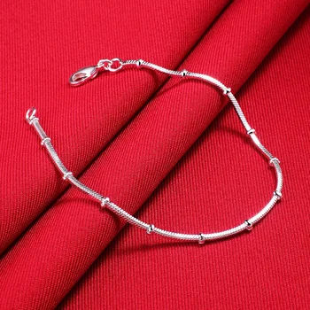 Vroče Precej moda 925 Sterling srebro fine kača verige Zapestnica za žensko Luksuzni čare nakit svate Počitnice darila