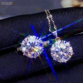 luksuzni velika velikost lije sijoče moissanite ogrlica za ženske obroč, nakit, 925 sterling srebro darilo rojstni dan, Novo leto memento