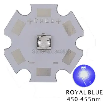 10pcs/veliko! Cree XLamp XT-E XTE 5W Kraljevsko Modra 450NM - 452NM High Power LED-Emitter Diode na 8 mm / 12 mm / 14 mm / 16 mm / 20 mm PCB