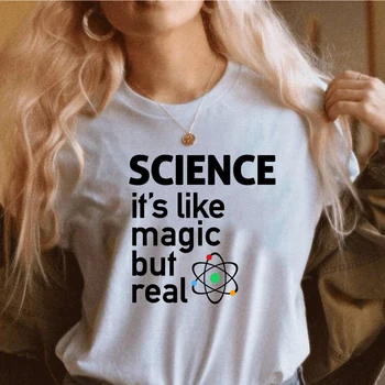 Znanost Kot Čarovnija, Ampak Resnično T-shirt Smešno Retro Znanost Učitelj Majica Liberalna Tee Nerd Srajce Znanost Ljubimec Tees Harajuku Vrhovi