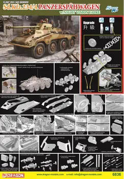 DRAGON 6836 1/35 Obsega Sd.Kfz.234/4 Panzerspähwagen w/NV Falke Model Komplet