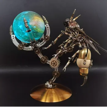 3D Mehanske Wasp Kovinski Žuželke Model Stavba Kit Za Otroke Pajek Hobotnica DIY Zbiranja Igrač, Najstnike, Odrasle Božično Darilo