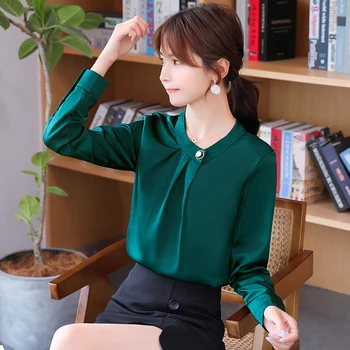 Korejske Modne Dame Majice Bluzo Ženske Vrhovi Ženska Ženska Pulover Rokavi Dekliška Priložnostne Dolg Rokav Bluzo Py8320