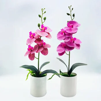 Lončnice Ponaredek Orhideja je Cvet Umetno Bonsaj Umetnih Rastlin Odlično UV-odporen na Prostem, v Zaprtih prostorih za Balkon Božični Dekor Bonsaj