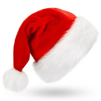 Hat Santa,Božični Klobuk,Unisex Žamet Božič Klobuki Ekstra Zgostitev Krzno,Božič Dekor Odraslih za Ženske Moški Počitnice Stranka Dobave