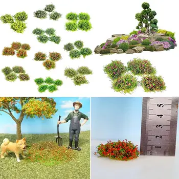 DIY Trava, Grm Simulirani Obrti Večbarvni Cvet Gruče Statične Pesek Tabela Modela Terena
