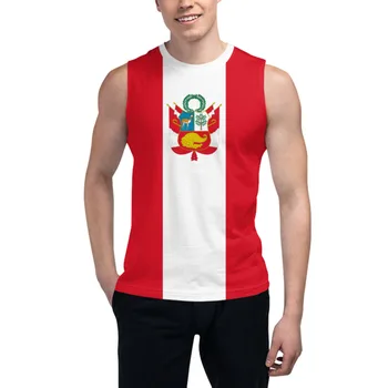 Brez rokavov T-shirt Peru Zastavo 3D Moške Tshirt Fantje Telovadnice Vrhovi Tank Fitnes Joggers Košarka Usposabljanje Telovnik