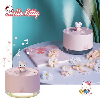 Hello Kitty Music Box Vlažilnik s Svetlobo Office Desktop Dormitorij Doma Tiho Avto Rastlin, Prenosni Čistilec Spray Srčkan Darilo Otrok