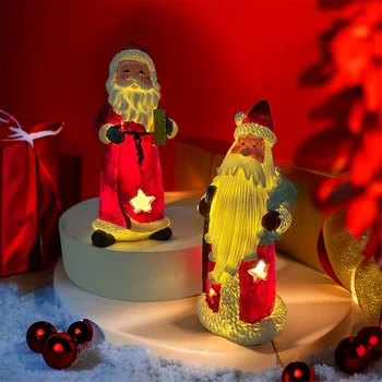 Novo Malo Noč Svetlobe Santa Claus Dekoracijo Smolo Obrti Ustvarjalni Dom Namizno Dekoracijo Darilo B