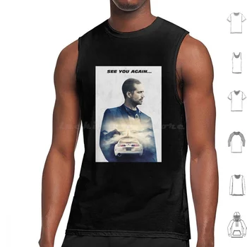 Paul Walker Videla T-Shirt Vrhovi Tank Tiskanja Bombaž Paul Walker Se Vidimo Spet