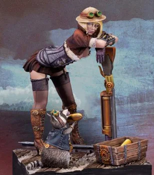 Unassambled 1/24 75 mm starodavno žensko bojevnik stojalo (S podnožjem ) Smole, slika miniaturni model, kompleti Unpainted