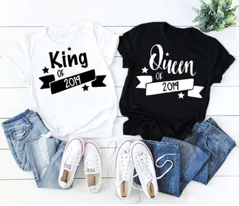 Kraljica Poročni Par Tee Stilsko Camisetas Novi Nekaj Let T-Shirt Ljubezen Priložnostne Novo Leto Stranka Slogan Grunge Vrhovi