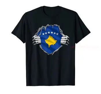 100% Bombaž Super Kosovske Dediščine Ponosni na Kosovu Korenine Zastavo T-Shirt MOŠKI ŽENSKE UNISEX Majice s kratkimi rokavi Velikosti S-6XL