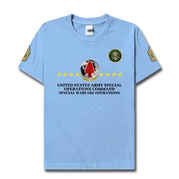 ZDA Vojski Special Operations Command Vojske države, oblačila, Kratek rokav, nove bombaž majica s kratkimi rokavi moški Vojaško Taktično poletje Moda