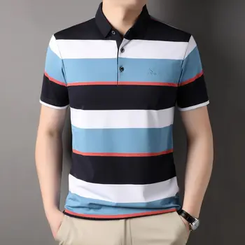 COODRONY Poletne Moške Slim Fit Reverji Barvana T-Shirt Trak Trend Kontrast Paneled Kratkimi Modno Oblikovanje Občutek Tees R5056