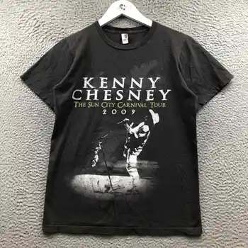 Kenny Chesney V Sun City Karneval Tour 2009 T-Shirt Ženska Mala Grafika, Črna