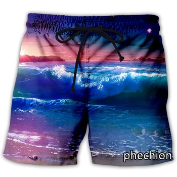 phechion Nove Modne Moške/Ženske Ocean Val art, 3D Print Priložnostne Hlače Novost Ulične Moških Svoboden Športne Hlače L126