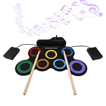 7 Blazine Boben Pad Komplet Prenosne Električne bobne Večnamensko Tolkala Instrument USB in z MP3 Vtičnica za Zunanji Strank