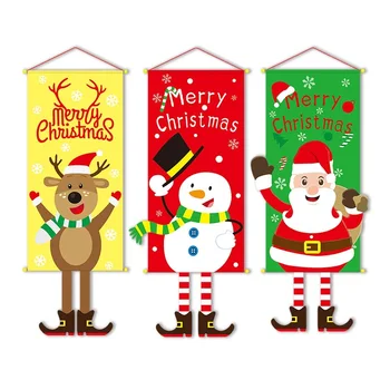 Vesel Božič Vrata Obešanje Transparentov, Santa Okraski Božič Drevo Decor, Novo Leto, Darila