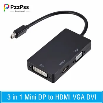PzzPss 3 v 1 Mini Displayport DP Moški DVI HDMI VGA Audio Ženski Adapter Display Port Kabel Pretvornik Za Računalnik, Projektor