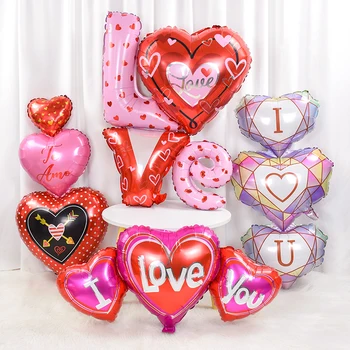 Ljubim Te Ljubezen Srce Folija Balon Za Valentinovo Dekoracijo Obletnico Poroke Napihljivi Balon Rojstni Dan Darila