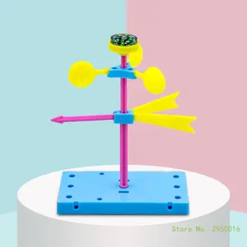 1Set DIY Plastičnih Veter Krilne Model Ročno Hitrost Vetra Anemometer za Merjenje Igrača za Otroke, Fizika Preizkus