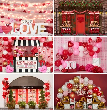Valentinovo Ozadje Rdeče Rose Ljubezen Srce Igrača Nosi Darilo Okolij Prazničnega Dekoracijo Fotografija Photostudio Prop
