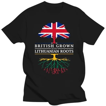 Smešno Britanski Zrasla Z litovsko Korenine Litva tee shirt 3xl 4xl 5xl kul Novost ulične gospoda tshirts black HipHop
