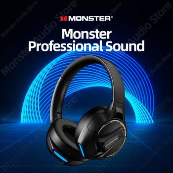 Original Monster XKH03 Brezžična tehnologija Bluetooth 5.3 Gaming Slušalke Slušalke Stereo Slušalke Zložljive Šport Čepkov Z Mic