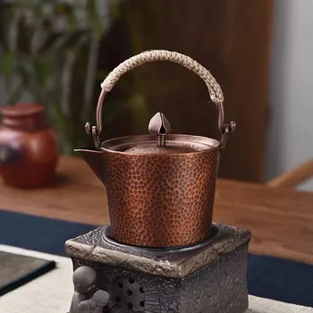500 ML Čistega Bakra Glasno Čajnik Ročno Kotel Kotel Starinske Posode Teaware