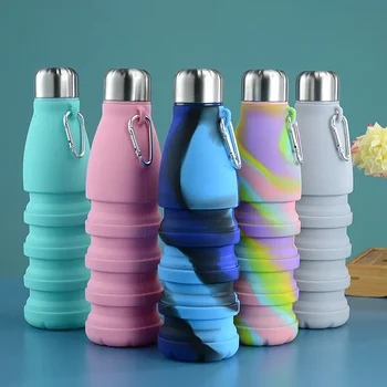 Nove Ustvarjalne Silikonski Zložljiva Cola Steklenica Hrane Silikona Zložljive Šport Pokal Prenosni Plezanje Steklenica Za Vodo